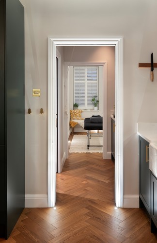 Recessed uplights doorway