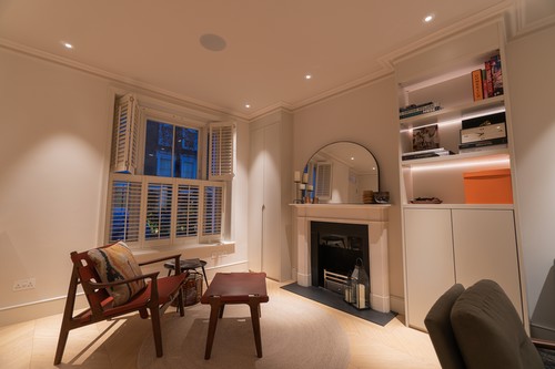 Downlight and LED Tape on the shelf in the living room