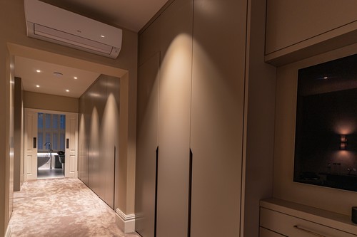 Downlight in the corridor leading to the ensuite bathroom
