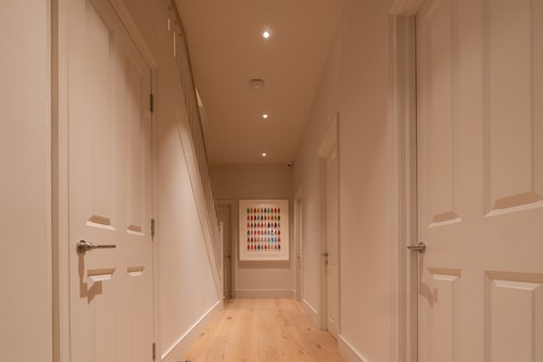 Downlights on corridor