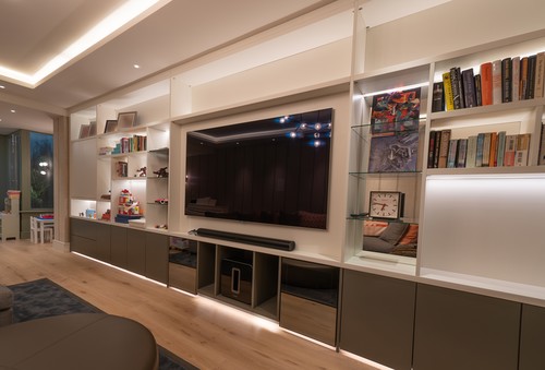 LED Tapes on basement shelf