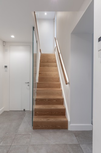 LED tape profile recessed in handrail