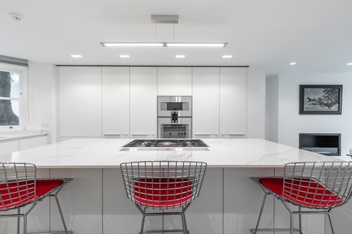 Trimless double square downlights task lighting kitchen