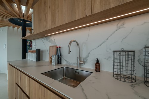 LED tape under cabinet in the kitchen 