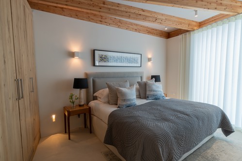 Lighting scene bedroom with wall lights low level light and spotlight
