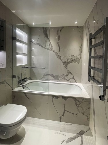 LED tape and extrusions in bathroom shelving