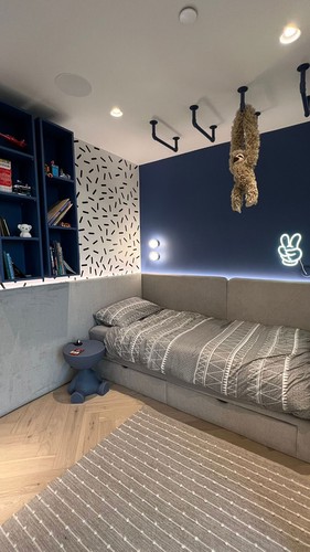 Trimless downlights and LED tape in childrens bedroom