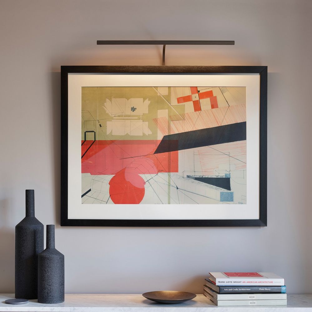 Astro Mondrian picture light above an abstract print
