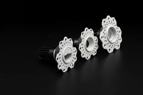 Three Rigel frames showing different optic types